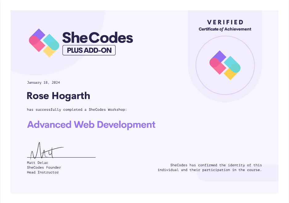 rose-hogarth-certificate-shecodes-advanced-web-devleopment